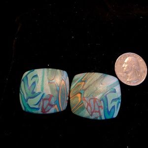 VTG 80s funky wooden clip-ons